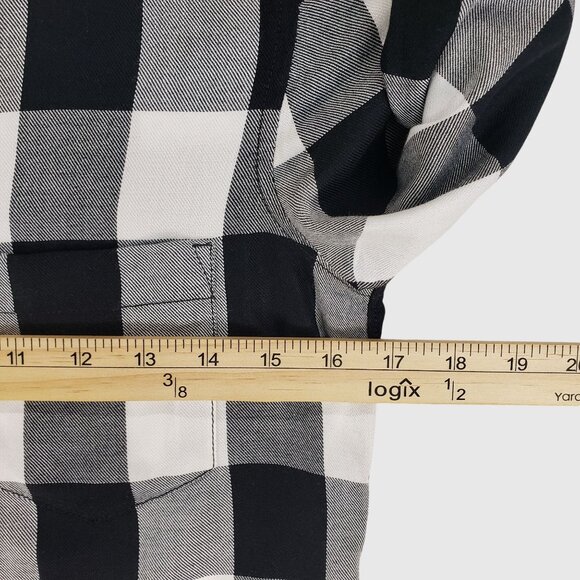 Madewell Black & White Plaid Button-Up Slim Fit Shirt Long Sleeve Womens XXS - Picture 6 of 9